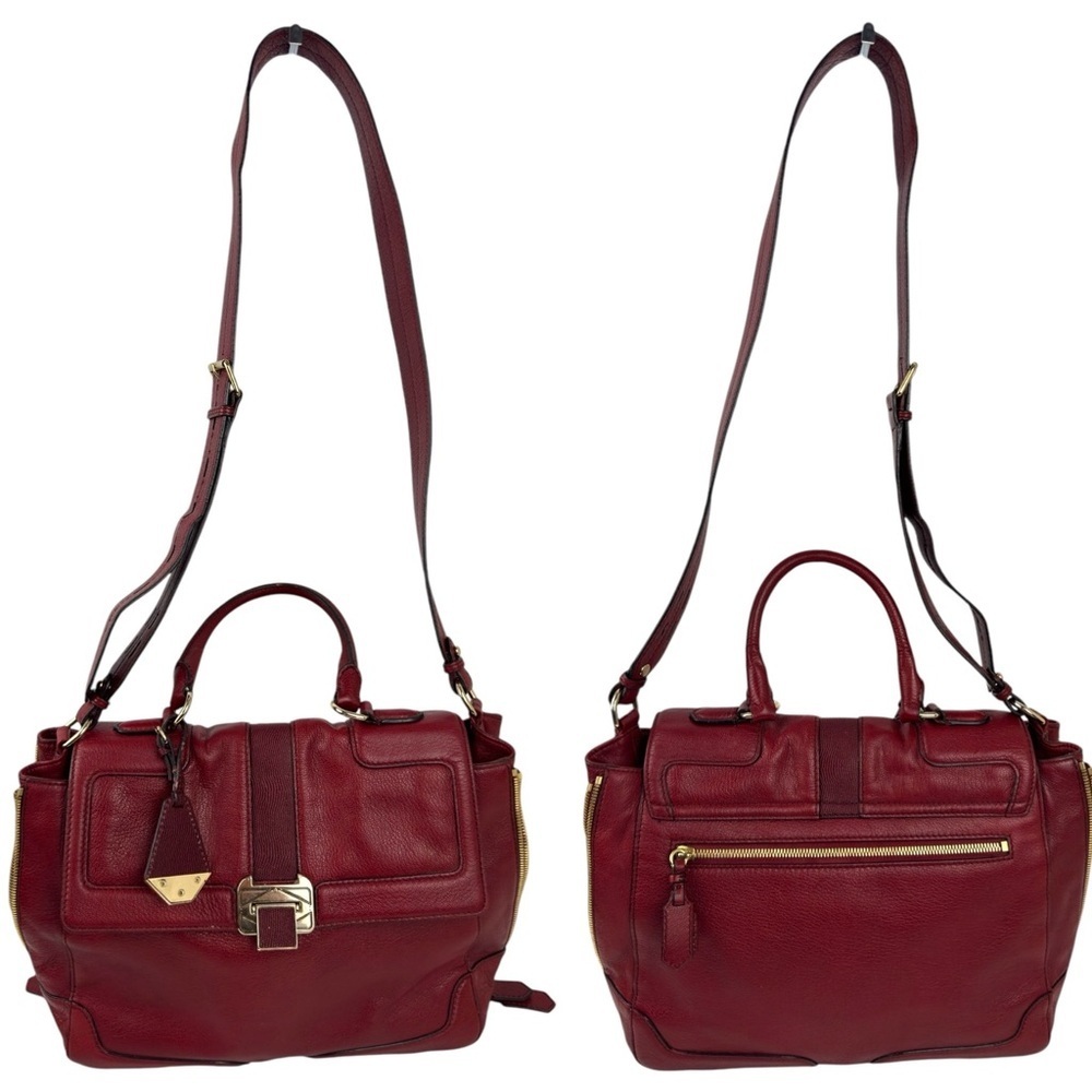 Rebecca Minkoff Burgundy Leather Tote Removable Shoulder Strap Top Handle